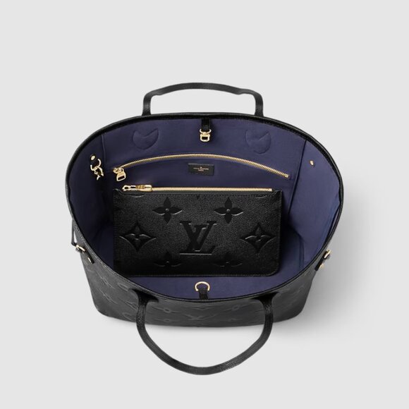 Louis Vuitton Neverfull MM Empreinte Monogram Black Leather Tote NWT - Picture 4 of 16